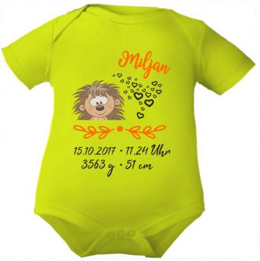Baby Body SWEET ANIMAL IGEL und Geburtsdaten des Babys