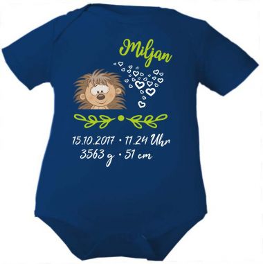 Baby Body SWEET ANIMAL IGEL und Geburtsdaten des Babys