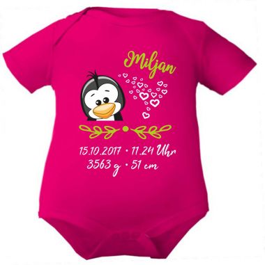 Baby Body SWEET ANIMAL PINGUIN und Geburtsdaten des Babys
