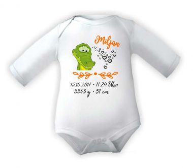Baby Body SWEET ANIMAL KROKODIL und Geburtsdaten des Babys