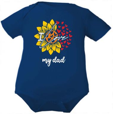 Baby Body mit Druck I love my dad - Sonnenblume