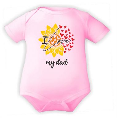 Baby Body mit Druck I love my dad - Sonnenblume