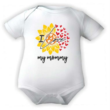 Baby Body mit Druck I love my mommy - Sonnenblume