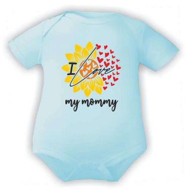 Baby Body mit Druck I love my mommy - Sonnenblume