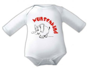farbiger Baby Body Wunschkind (Elefant)