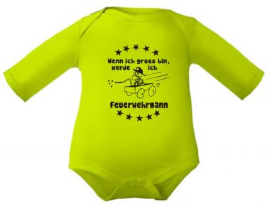 Colored Baby Body Wenn ich gross bin - Feuerwehrmann/ C
