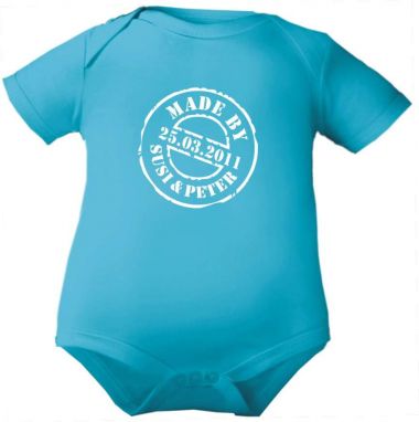 farbiger Baby Body Made by und Namen der Eltern / NEU
