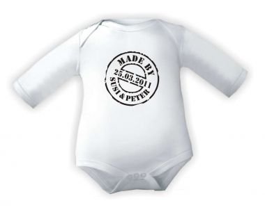 farbiger Baby Body Made by und Namen der Eltern / NEU
