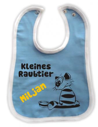 contrast Baby Bib Kleines Raubtier and babies name