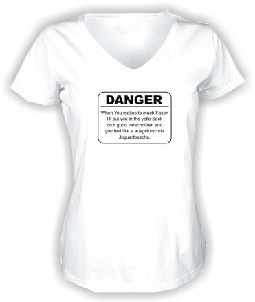 Lady V-Neck T-Shirt DANGER