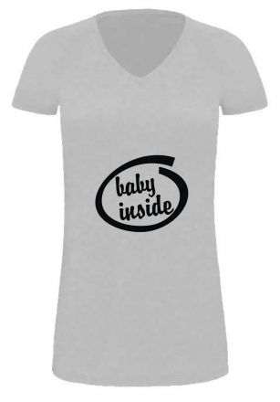 Lady LONG T-Shirt für Schwangere Baby inside