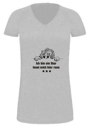 Lady LONG T-Shirt für Schwangere Ich bin ein Star lasst mich hie
