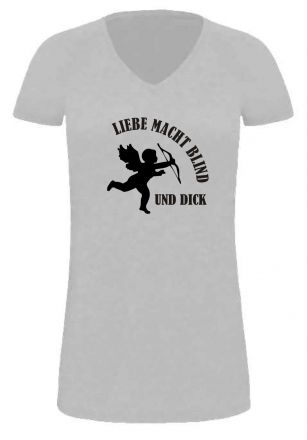 Lady LONG T-Shirt für Schwangere Liebe macht blind und dick