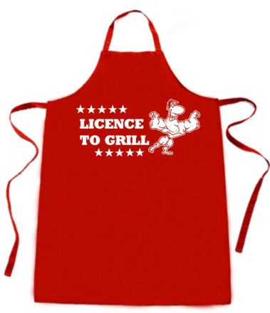 Latzschürze mit Druck Licence to grill
