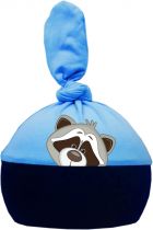 1-Zipfel Baby Mütze Multicolor Sweet Animals Waschbär