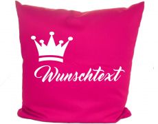 Cushion 40 x 40 cm cotton / colored with motif Krone and the name of the animal