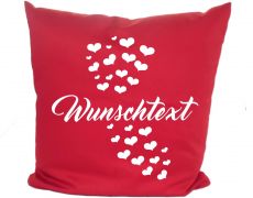 Cushion 40 x 40 cm cotton / colored with motif Motiv Herzen and the name of the animal