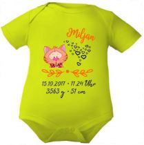 Baby Body with Print Born to be Wild and Birth Date